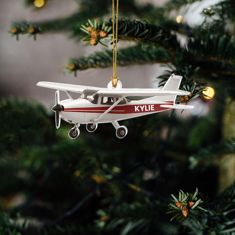 Airplane Ornament: Aviation Christmas Tree Decor,Plane Ornament,Christmas Gift For Pilot,Pilot Ornament,Airplane Lovers Gift,My First Flight