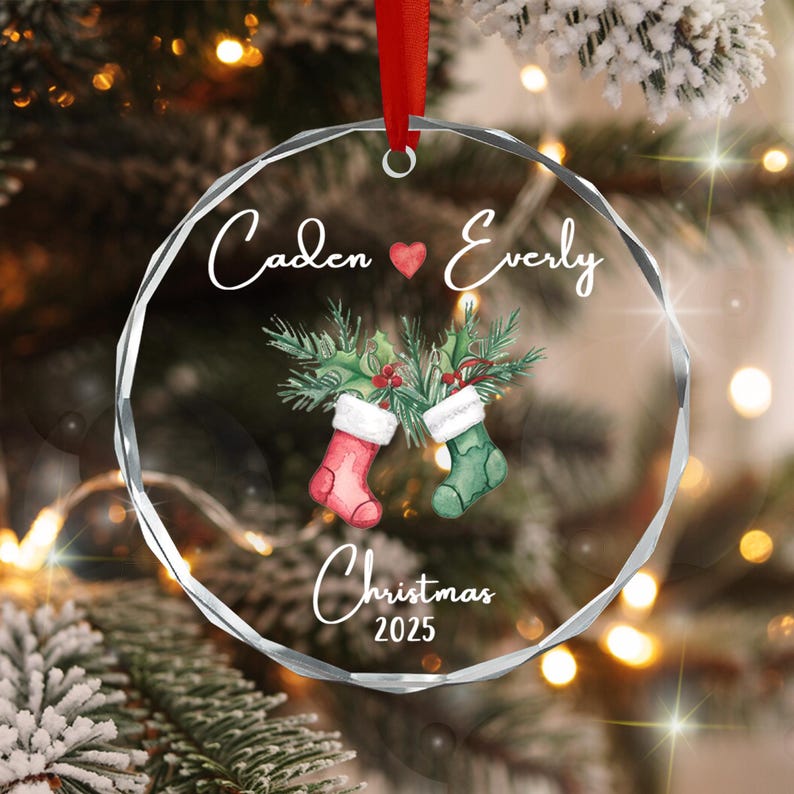 Personalized Couple Christmas Ornament 2025, Our First Christmas Together Ornament, Custom Gift For Couple, Newlywed Gift Ornament