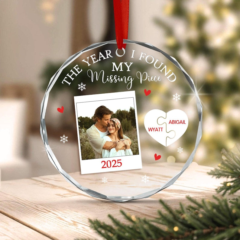 Personalized Couple Ornament 2025, Custom Couple Photo Ornament, Our First Christmas Together Ornament, Custom Gift For Couple