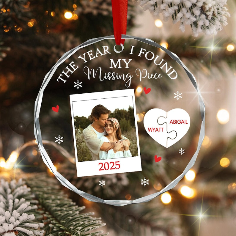 Personalized Couple Ornament 2025, Custom Couple Photo Ornament, Our First Christmas Together Ornament, Custom Gift For Couple