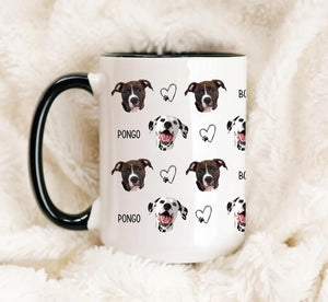 Personalized Pet Photo Ceramic Mug : Custom Dog or Cat Iced Coffee Cup
