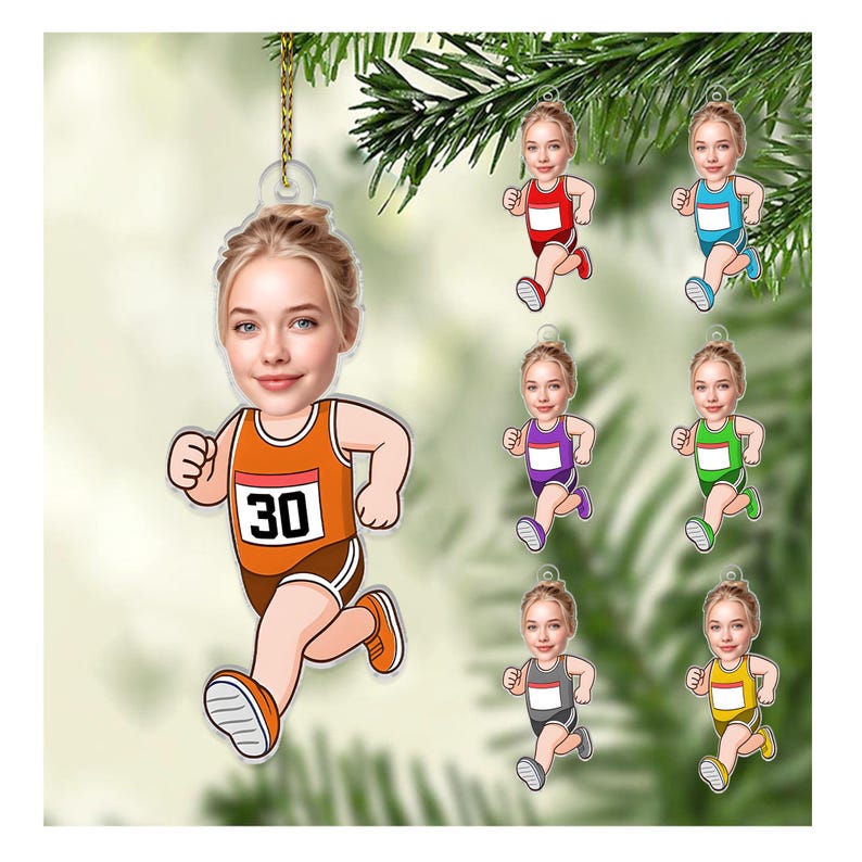 Custom Funny Runner Ornament, Marathon Christmas Decoration, Running Lover Gift, Holiday Keepsake For Track Fans, Holiday Gift For Runners