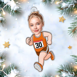 Custom Funny Runner Ornament, Marathon Christmas Decoration, Running Lover Gift, Holiday Keepsake For Track Fans, Holiday Gift For Runners