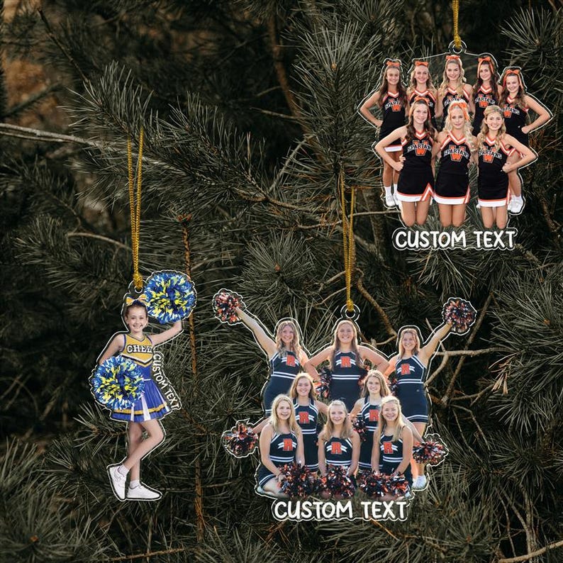 Custom Cheerleader Photo Ornament, Cheerleader Christmas Ornament, Acrylic Ornament, Cheer Team Gift, Gifts For Girls, Christmas Ornament