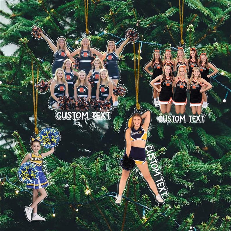 Custom Cheerleader Photo Ornament, Cheerleader Christmas Ornament, Acrylic Ornament, Cheer Team Gift, Gifts For Girls, Christmas Ornament