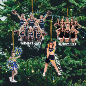 Custom Cheerleader Photo Ornament, Cheerleader Christmas Ornament, Acrylic Ornament, Cheer Team Gift, Gifts For Girls, Christmas Ornament