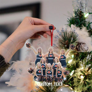 Custom Cheerleader Photo Ornament, Cheerleader Christmas Ornament, Acrylic Ornament, Cheer Team Gift, Gifts For Girls, Christmas Ornament