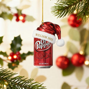 Custom Dr Pepper Ornament 2025, Personalized Soda Lover Gift, Funny Christmas Tree Decoration