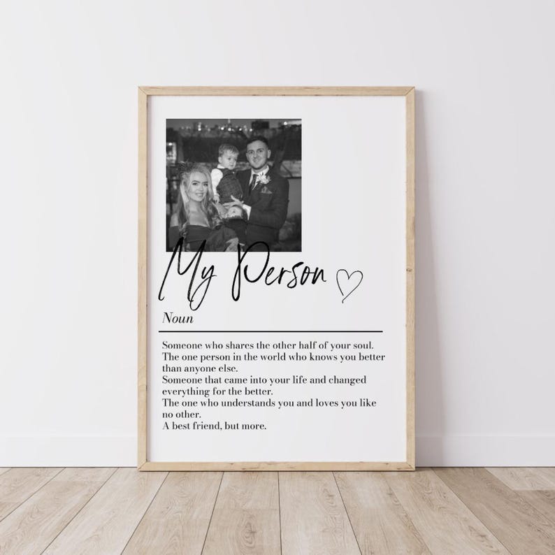 Personalised My Person Definition Print: Custom Photo Gift, Romantic Keepsake, Anniversary Boyfriend/Girlfriend Gift (No Frame)