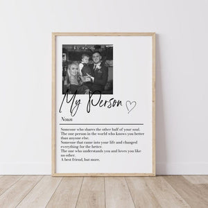 Personalised My Person Definition Print: Custom Photo Gift, Romantic Keepsake, Anniversary Boyfriend/Girlfriend Gift (No Frame)