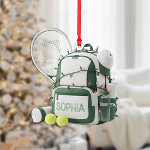 Custom Tennis Bag Ornament Name Sports Decor