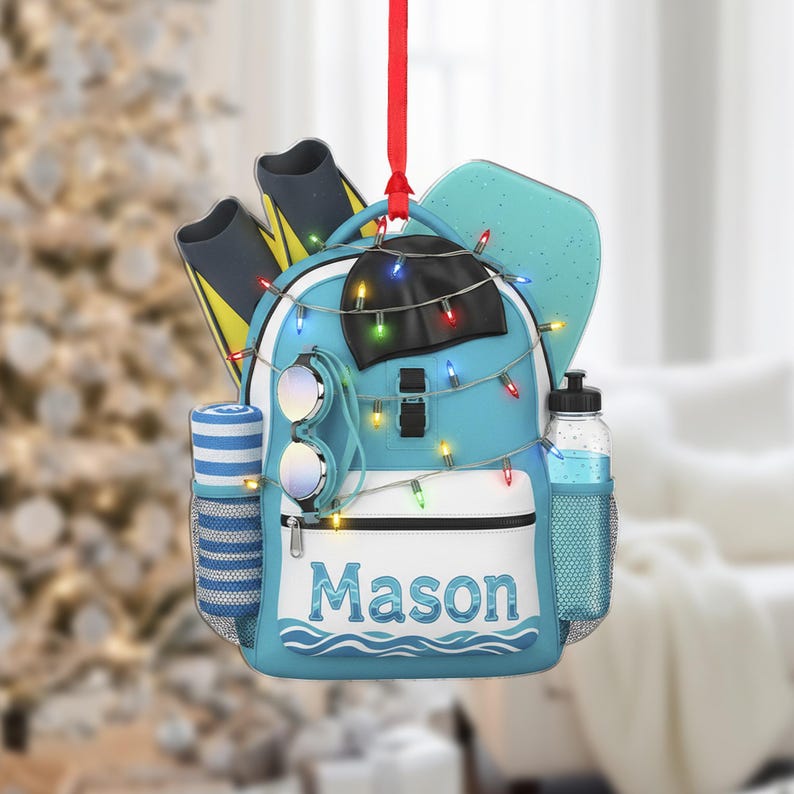 Personalized Acrylic Swim Ornament Name Beach Decor