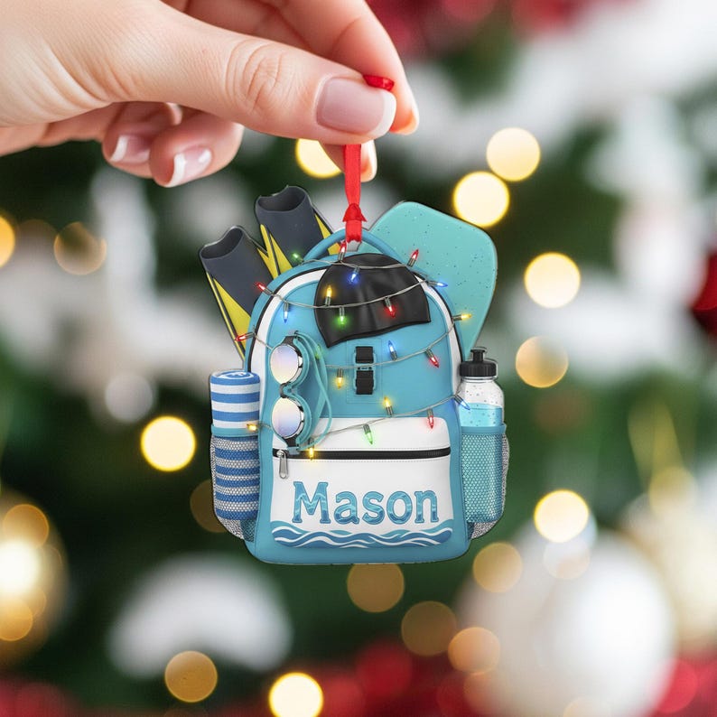 Personalized Acrylic Swim Ornament Name Beach Decor