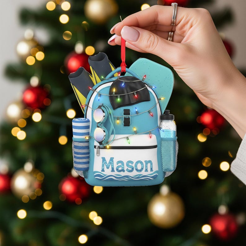 Personalized Acrylic Swim Ornament Name Beach Decor