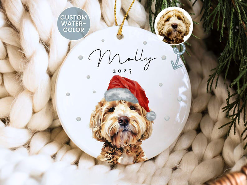 Personalized Doodle Ornament Custom Goldendoodle Ornament Golden Doodle Lover Gift Personalized Goldendoodle Gifts Dog Cat Photo Ornament Gift