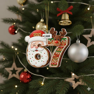 Six Seven Christmas Acrylic Ornament, Teen Slang Ornament, Funny Teenager Ornament, 67 Six Seven Santa Ornament, Gen Z Tween Ornament