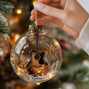 2D Flat Multi Music Instruments Acrylic Ornament Set Piano, Violin, Drum & Guitar Glass Ball Ornaments, Personalized Music Lover Gift