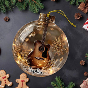 2D Flat Multi Music Instruments Acrylic Ornament Set Piano, Violin, Drum & Guitar Glass Ball Ornaments, Personalized Music Lover Gift
