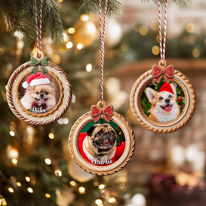 Custom Pet Photo Ornament, Custom Dog Memorial Ornament, Cat Ornament, Dog Lover Gift, Pet Memorial Gift, Christmas Tree Decoration