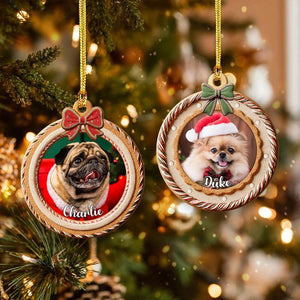 Custom Pet Photo Ornament, Custom Dog Memorial Ornament, Cat Ornament, Dog Lover Gift, Pet Memorial Gift, Christmas Tree Decoration