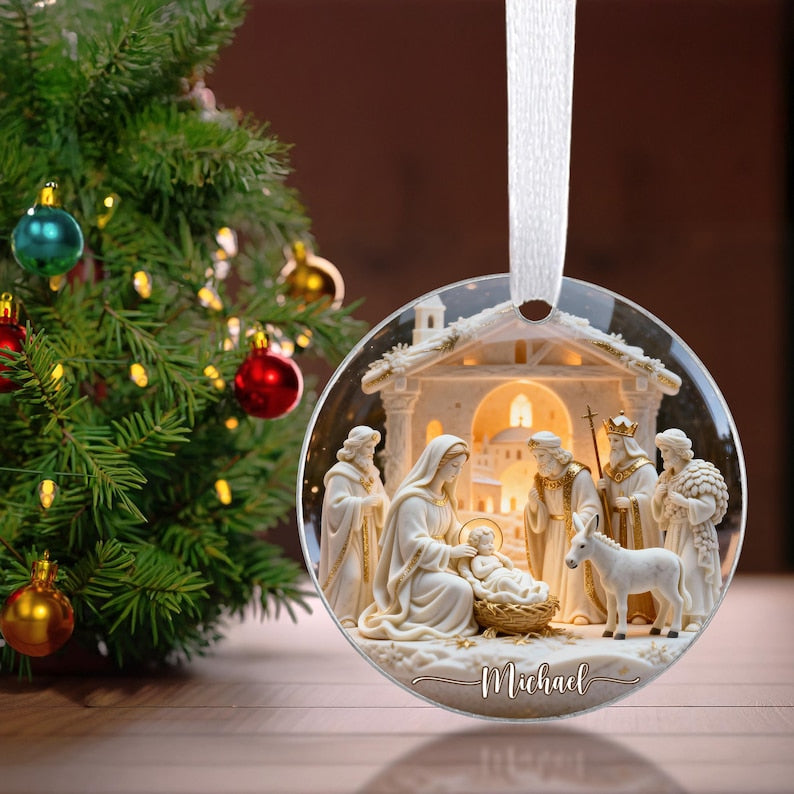 Custom Nativity Christmas Ornament 2025,Nativity Scene Ornament,Christian Gift,Regilious Decor Gift,Meaningful Xmas Gift,Jesus Ornament