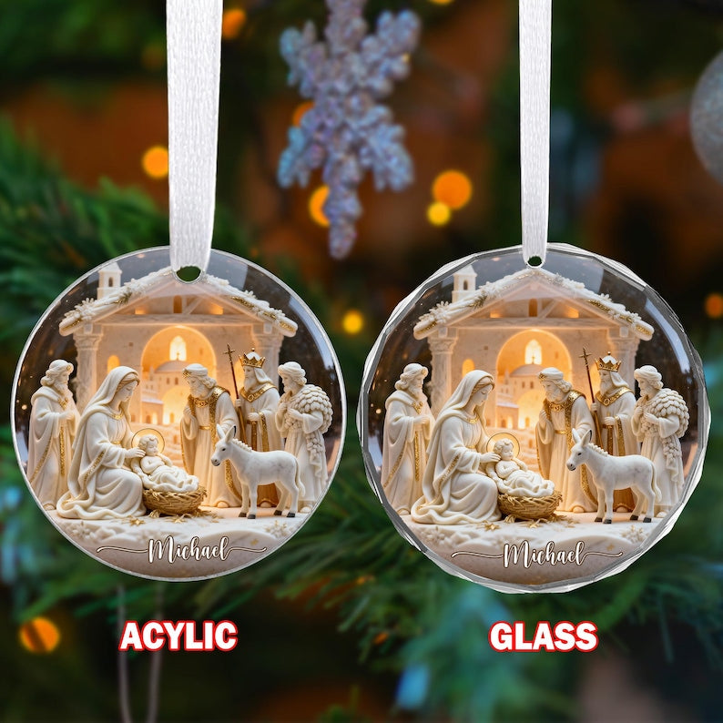 Custom Nativity Christmas Ornament 2025,Nativity Scene Ornament,Christian Gift,Regilious Decor Gift,Meaningful Xmas Gift,Jesus Ornament