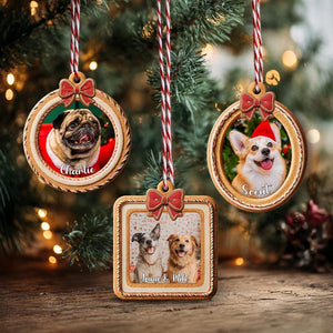Custom Pet Photo Ornament, Custom Dog Memorial Ornament, Cat Ornament, Dog Lover Gift, Pet Memorial Gift, Christmas Tree Decoration