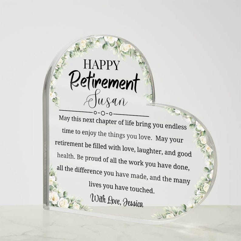Personalized Retirement Gift Acrylic Plaque, Coworker Retirement Gift, Woman Retirement, Nurse Retirement, Retiring Teacher,Retirement Party