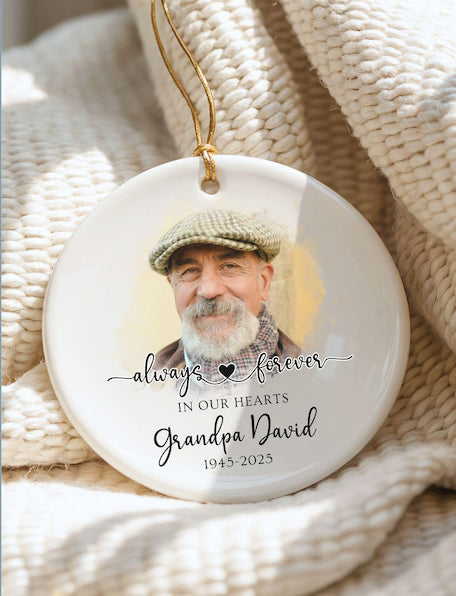 Custom Photo Memorial Ornament Dad Mom Memorial Ornament Lost Loved One Gift Sympathy Ornament Personalized Memorial Ornament Sympathy Gift