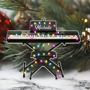 Personalized Keyboard Piano Ornament, 2D Acrylic Christmas Decoration, Music Lover Gift, Holiday Tree Keepsake For Pianists 2025,