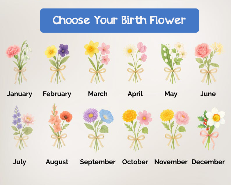 Personalized Birth Flower Mom Ornament, Christmas Gift for Mother, Mother's Day Gift, Birthday Present for Mom, Mom Keepsake Mother Ornament