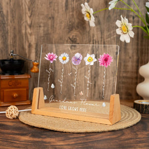 Custom Grandmas Garden Night Light: Unique Gifts for Grandma,Birth Flower Lamp,Moms Garden Night Lamp,Bedroom Night Lamp,Mothers Day Gifts
