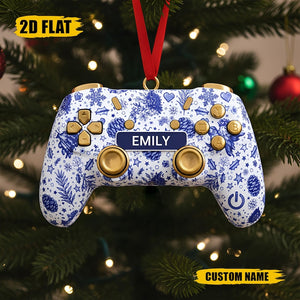 Personalized Gamer Controller Ornament Custom Name Acrylic Christmas Tree Decoration for Video Game Lovers, Kids, Teens, Boys & Girls