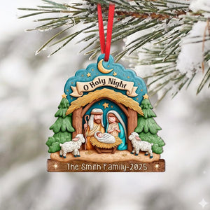Custom Nativity Scene Christmas Ornament, Christian Ornament, Nativity Jesus Ornament, Religious Gift, Gift For Family, Christmas Decor