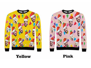 Custom Christmas Ugly Sweater,Personalize Face Sweatshirt,Funny Sweatshirt for Family/Friends,Christmas Ugly Sweater Party Christmas Gifts