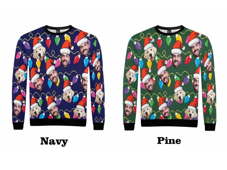 Custom Christmas Ugly Sweater,Personalize Face Sweatshirt,Funny Sweatshirt for Family/Friends,Christmas Ugly Sweater Party Christmas Gifts