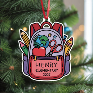 Personalized Kid School Backpack Ornament: Custom Keepsake for Student, Class of 2025
