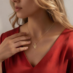 Custom Necklace, Two Letter Initial Necklace, Personalised Double Initial Necklace, Couple Necklace, Anniversary Gift,Christmas Gift for Her