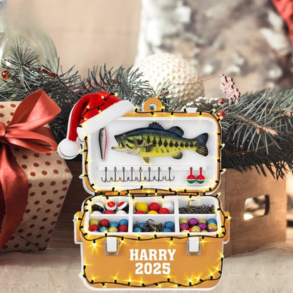 Personalized Fishing Tackle Box 2D Ornament, Fisherman Ornament, Dad Fishing Ornament, Fishing Man Gifts, Fishmas Christmas, Fishing Lovers
