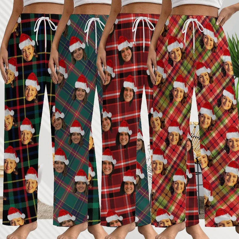 Custom Pajama Pants Photo Print Long Pajama Pants for Women/Mens/grandpa/dog lover,Custom Family Pjs Bottom Christmas Gift for family party