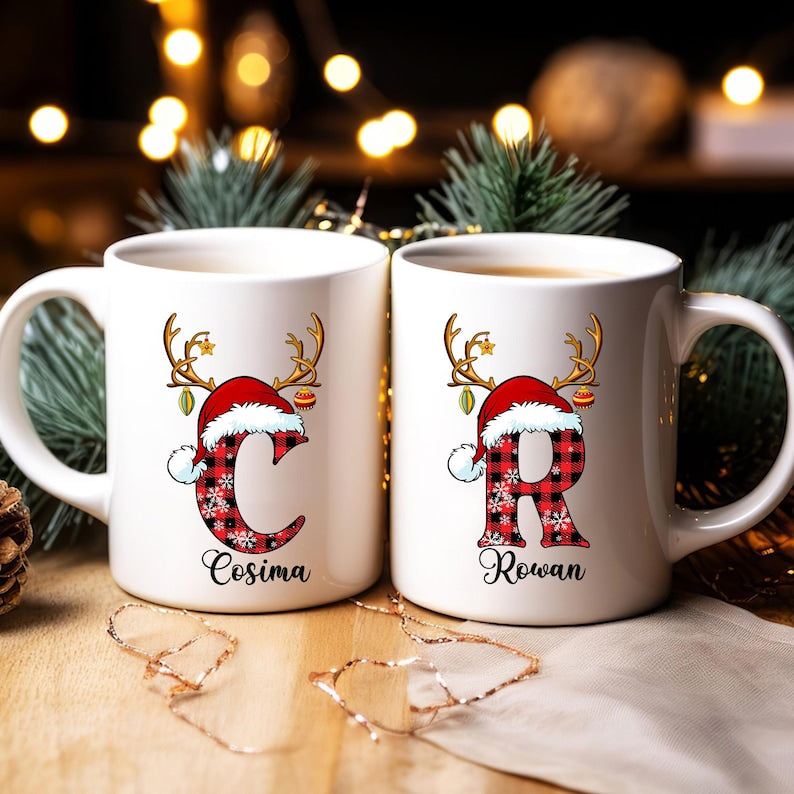 Monogrammed Family Christmas Mug, Custom Name Christmas Family Gift, Custom Christmas Mug With Name, Christmas Mug Gift