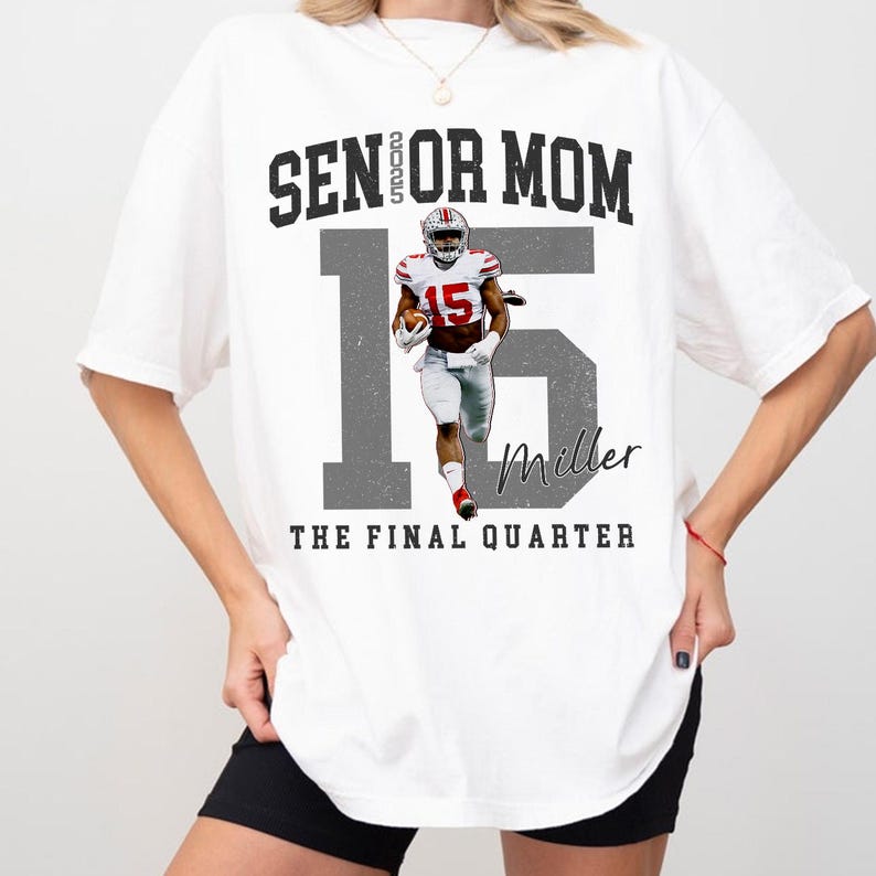Senior Football Mom Shirt, Personalized Football Mom Shirt, Custom 2026 Senior Football Mom Gift, Game Day T-shirt, Custom Football Shirt