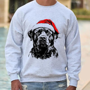 Custom Dog/ Cat Christmas Sweatshirt - Personalized Dog Santa Hat Graphic Crewneck - Dog/ Cat Lover Shirt - Funny Christmas Gift Hoodie
