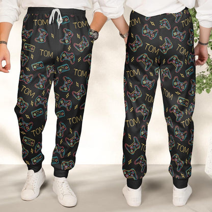 Video Game Custom Name - Personalized Sweatpants, Gamer Gift, Gaming Gift, Streamer Gift, Game Controller, Gift for Men, Gaming Sweatpants
