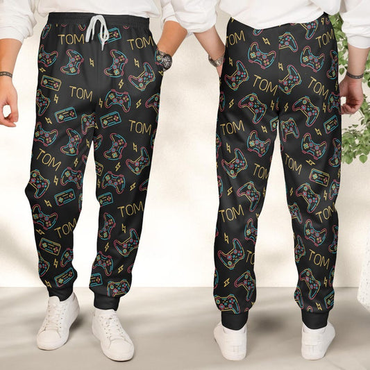 Video Game Custom Name - Personalized Sweatpants, Gamer Gift, Gaming Gift, Streamer Gift, Game Controller, Gift for Men, Gaming Sweatpants