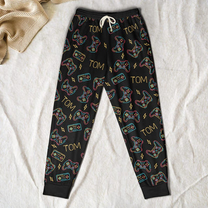 Video Game Custom Name - Personalized Sweatpants, Gamer Gift, Gaming Gift, Streamer Gift, Game Controller, Gift for Men, Gaming Sweatpants