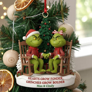 Personalized Grinch Couple Christmas Ornament 2025, Green Monster Couple, Custom Name Couple Gift, Funny Holiday Decor, Anniversary Keepsake