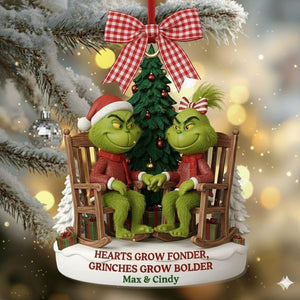 Personalized Grinch Couple Christmas Ornament 2025, Green Monster Couple, Custom Name Couple Gift, Funny Holiday Decor, Anniversary Keepsake