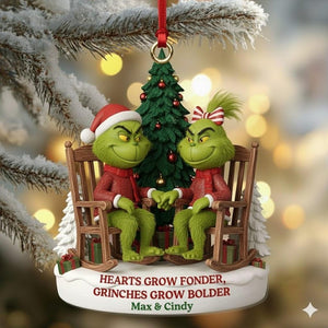 Personalized Grinch Couple Christmas Ornament 2025, Green Monster Couple, Custom Name Couple Gift, Funny Holiday Decor, Anniversary Keepsake