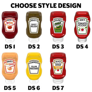 Custom Name Condiments Ornament, Tomatoes Ketchup Ornament, Mayonnaise Ornament, 2025 Christmas Ornament